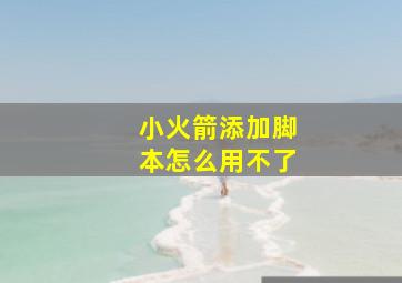 小火箭添加脚本怎么用不了