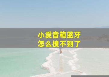 小爱音箱蓝牙怎么搜不到了