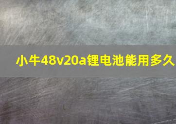 小牛48v20a锂电池能用多久