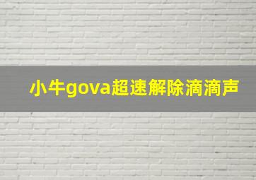 小牛gova超速解除滴滴声