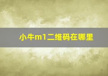 小牛m1二维码在哪里