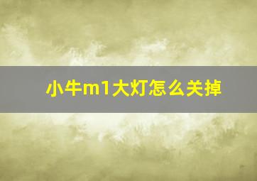 小牛m1大灯怎么关掉