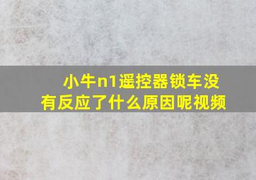 小牛n1遥控器锁车没有反应了什么原因呢视频