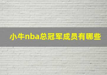 小牛nba总冠军成员有哪些