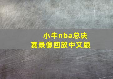 小牛nba总决赛录像回放中文版