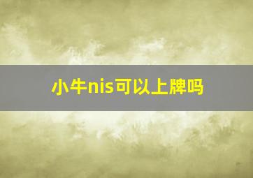 小牛nis可以上牌吗