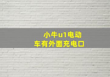 小牛u1电动车有外面充电口