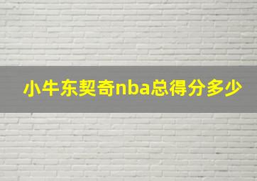 小牛东契奇nba总得分多少