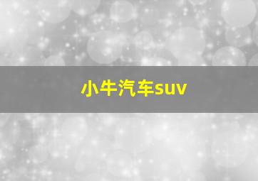 小牛汽车suv