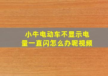 小牛电动车不显示电量一直闪怎么办呢视频