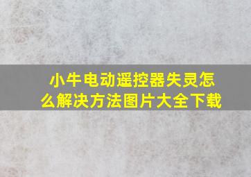 小牛电动遥控器失灵怎么解决方法图片大全下载