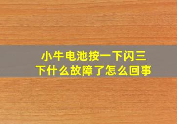 小牛电池按一下闪三下什么故障了怎么回事