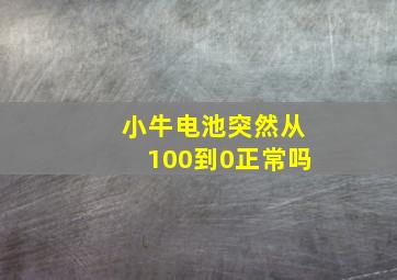 小牛电池突然从100到0正常吗