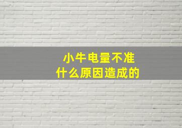 小牛电量不准什么原因造成的