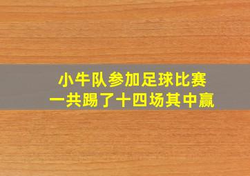 小牛队参加足球比赛一共踢了十四场其中赢