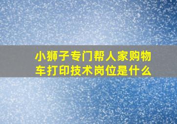 小狮子专门帮人家购物车打印技术岗位是什么