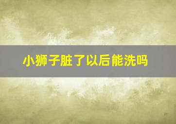 小狮子脏了以后能洗吗