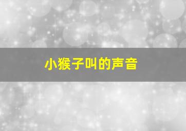 小猴子叫的声音