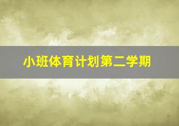 小班体育计划第二学期