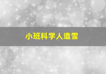 小班科学人造雪