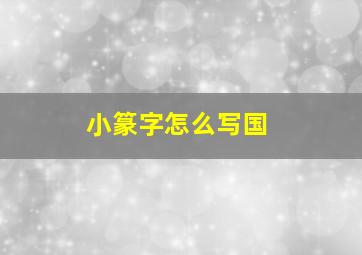 小篆字怎么写国