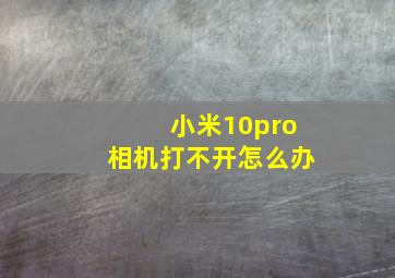 小米10pro相机打不开怎么办