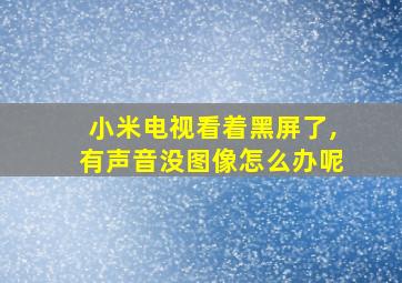 小米电视看着黑屏了,有声音没图像怎么办呢