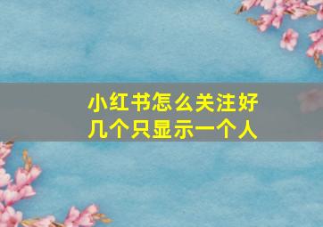 小红书怎么关注好几个只显示一个人