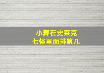 小舞在史莱克七怪里面排第几