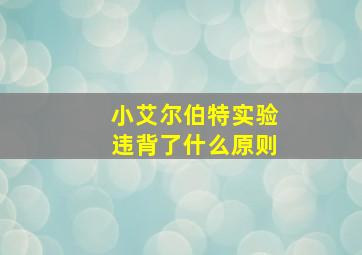 小艾尔伯特实验违背了什么原则