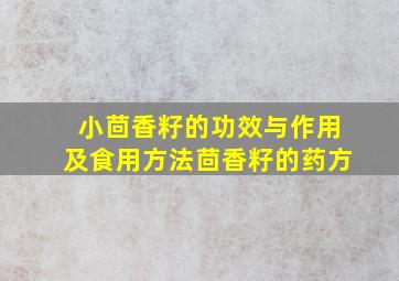 小茴香籽的功效与作用及食用方法茴香籽的药方