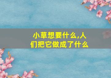 小草想要什么,人们把它做成了什么