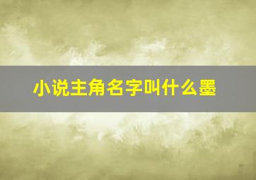 小说主角名字叫什么墨