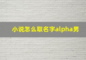 小说怎么取名字alpha男