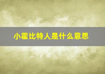 小霍比特人是什么意思