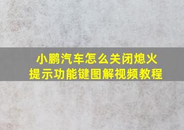 小鹏汽车怎么关闭熄火提示功能键图解视频教程