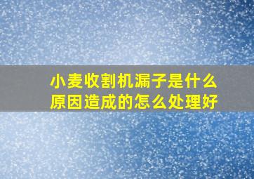 小麦收割机漏子是什么原因造成的怎么处理好