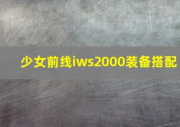 少女前线iws2000装备搭配