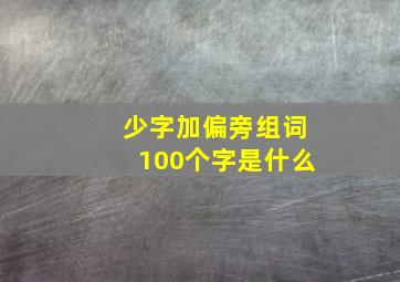 少字加偏旁组词100个字是什么