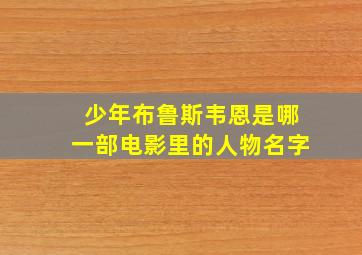 少年布鲁斯韦恩是哪一部电影里的人物名字