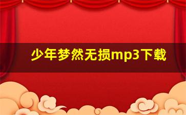 少年梦然无损mp3下载