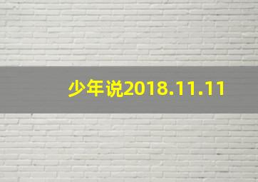 少年说2018.11.11