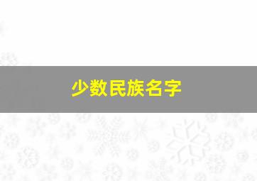 少数民族名字