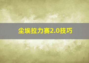 尘埃拉力赛2.0技巧