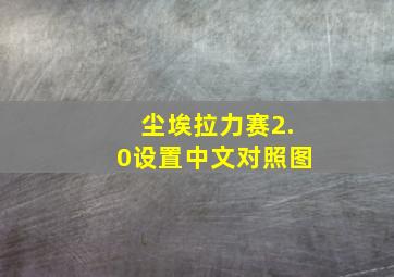 尘埃拉力赛2.0设置中文对照图