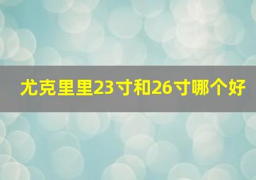 尤克里里23寸和26寸哪个好