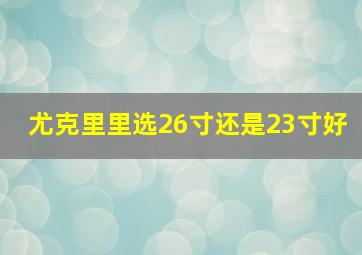 尤克里里选26寸还是23寸好