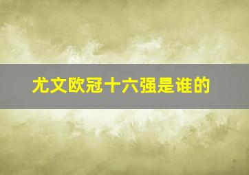 尤文欧冠十六强是谁的