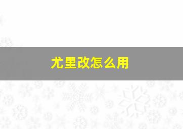 尤里改怎么用