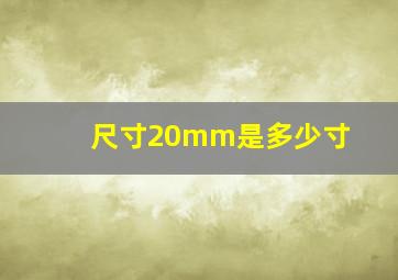 尺寸20mm是多少寸